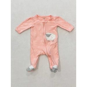 Carter's Baby Girl Pink Sheep Sleepwear 0-3 Months